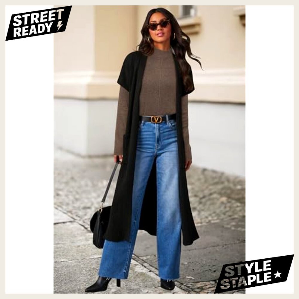 Mock Neck Wool Blend Sweater Pullover Business Casual Long Sleeve Loose Fit - Picture 4 of 5